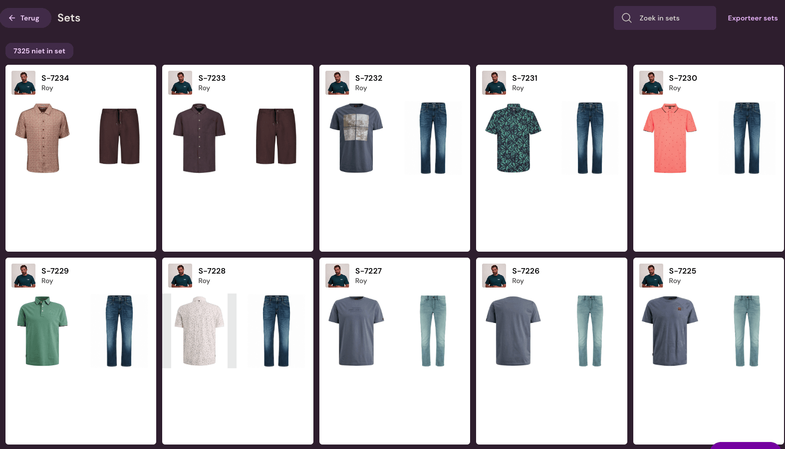 Photopilot-interface met visuele Shop the Look-sets